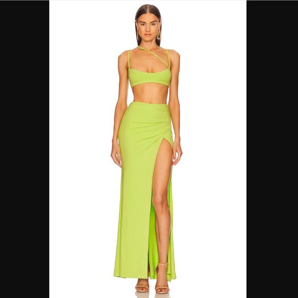 Michael Costello x REVOLVE Zendaya Skirt in Bright Green